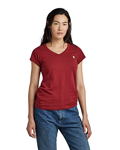 G-STAR RAW Damen Eyben Slim V-Neck Top, Rot (dry red D21314-4107-5298), XXS von G-STAR RAW