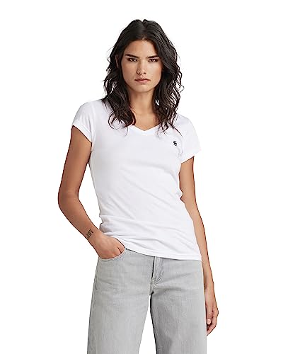 G-STAR RAW Damen Eyben Slim V-Neck Top, Weiß (white D21314-4107-110), XXS von G-STAR RAW