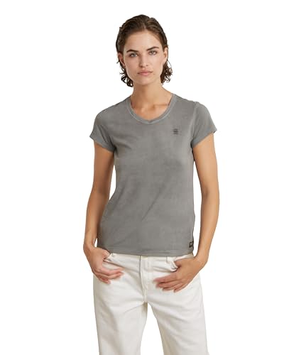 G-Star RAW Damen Eyben Slim V-Neck Top 2.0, Grau (wild Dove gd D24533-B059-G486), XS von G-Star RAW