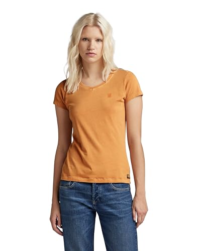 G-STAR RAW Damen Eyben Slim V-Neck Top 2.0, Orange (golden nugget gd D24533-B059-G413), L von G-STAR RAW