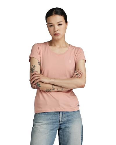 G-STAR RAW Damen Eyben Slim V-Neck Top 2.0, Rosa (deep berry shake D24533-4107-B115), L von G-STAR RAW