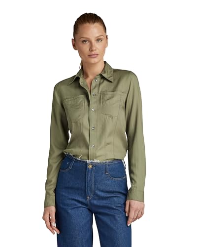 G-Star RAW Damen Fitted Hemd, Grün (Shamrock D24437-D297-2199), XL von G-STAR