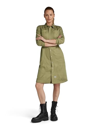 G-Star RAW Damen Fitted Shirt Kleid, Grün (ensis Green D24273-D521-6057), XXL von G-STAR