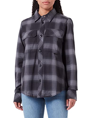 G-STAR RAW Damen Flap Pocket Hemd Evergreen, Mehrfarben (dk black ryan check D22930-D335-C979), L von G-STAR RAW