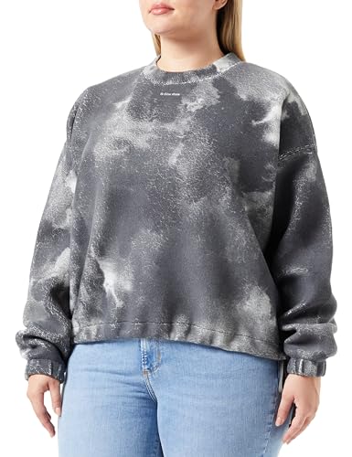 G-STAR RAW Damen Fleece aop xxl r sweat, Mehrfarben (dk black blurry camo D23763-D481-G144), L von G-STAR RAW