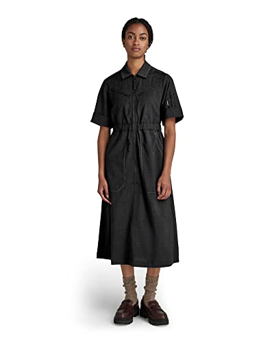 G-STAR RAW Damen Flightsuit Holiday Kleid, Mehrfarben (dk black htr D20649-C914-7293), XL von G-STAR RAW