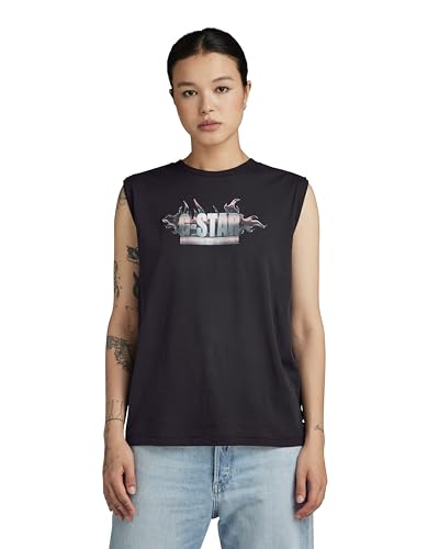 G-Star RAW Damen G-Star Merch Top, Schwarz (dk Black D24520-C954-6484), L von G-Star RAW