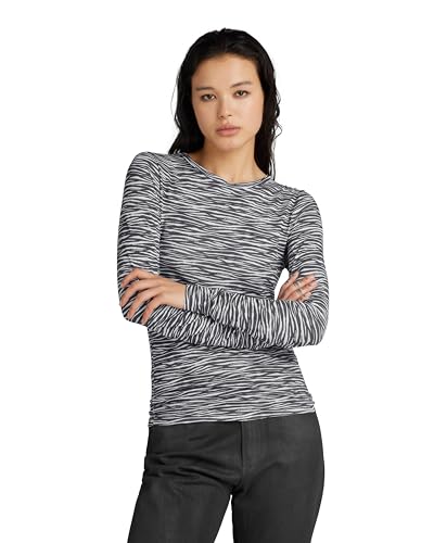 G-Star RAW Damen G Zed Allover Slim Top, Mehrfarben (Grey Asphalt g zed D24523-C565-G430), S von G-Star RAW