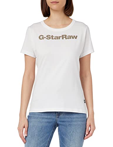 G-STAR RAW Damen GS Graphic Slim Top, Weiß (white D23942-336-110), M von G-STAR RAW