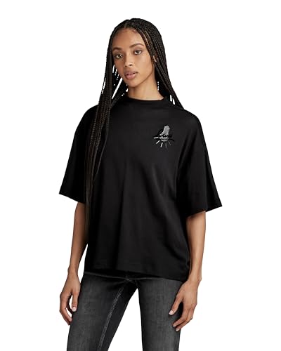 G-Star RAW Damen Graphic Loose Top, Mehrfarben (dk Black raw Bulb D24215-C954-G274), L von G-Star RAW