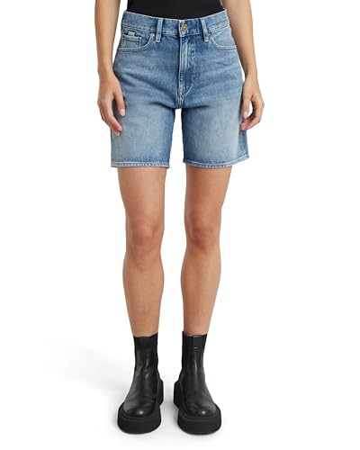 G-Star RAW Damen High Bermuda Shorts Clean Edge, Blau (Sun Faded Paradiso Blue D24372-D434-G330), 29 von G-Star RAW
