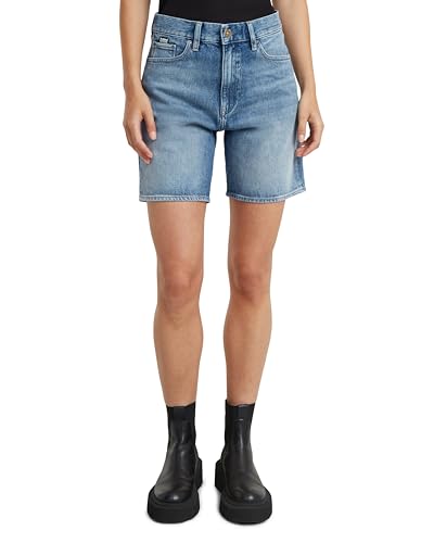 G-Star RAW Damen High Bermuda Shorts Clean Edge, Blau (Sun Faded Paradiso Blue D24372-D434-G330), 31 von G-STAR RAW