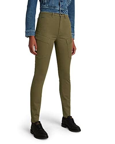 G-STAR RAW Damen High G-Shape Cargo Skinny Hose, Grün (dark olive D19011-C105-C744), 30W / 32L von G-STAR RAW