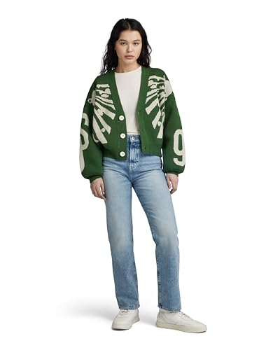 G-STAR RAW Damen Holiday Knitted Cardigan Loose , Grün (deep nuri green D24228-D514-8887), S von G-STAR RAW