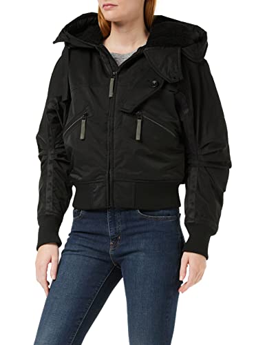 G-STAR RAW Damen Hooded Bomberjacke, Schwarz (caviar D22026-D198-D301), M von G-STAR RAW