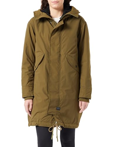 G-STAR RAW Damen Hooded fishtail parka, Grün (dark olive D24235-D419-C744), M von G-STAR RAW