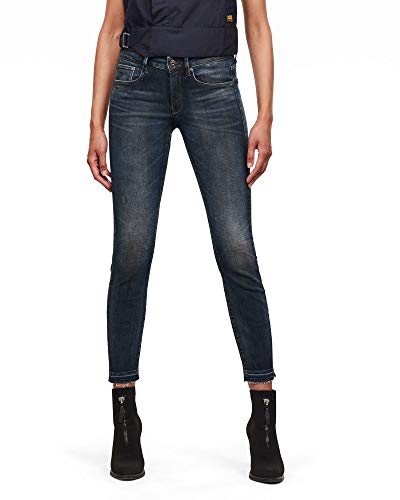 G-STAR RAW Damen 3301 Mid Skinny Ankle Jeans, Blau (antic nebulas D15943-C296-B824), 25W / 30L von G-STAR RAW