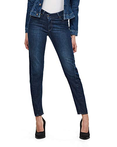 G-STAR RAW Damen Straight Jeans Joci 3D Mid Waist Slim, Blau (Worn In Cobalt C046-B180), 32W / 34L von G-STAR