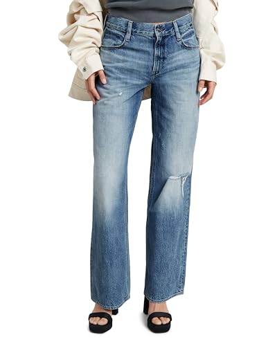 G-STAR Damen Judee Low Waist Loose Jeans Blau (Faded Denali Blue Destroyed D22889-D536-G565) 27W / 28L von G-STAR