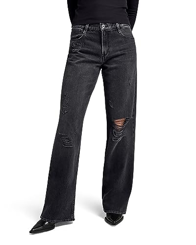 G-STAR RAW Damen Judee Loose Jeans, Schwarz (worn in black smoke ripped D22889-D291-G131), 27W / 32L von G-STAR RAW