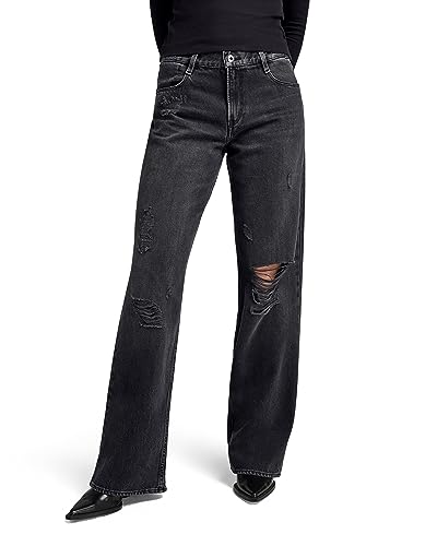G-Star Damen Judee Loose Jeans, Schwarz (Worn in Black Smoke Ripped D22889-D291-G131), 33W / 32L von G-Star Raw
