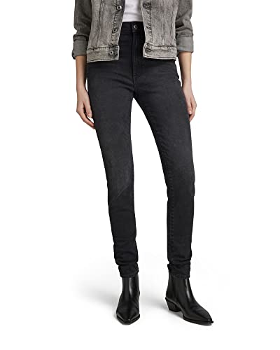 G-STAR RAW Damen Kafey Ultra High Skinny Jeans, Grau (worn in black onyx D15578-C910-C942), 27W / 30L von G-STAR RAW