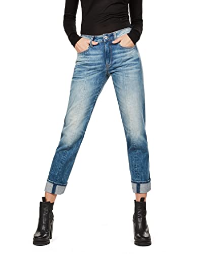 G-STAR RAW Damen Lanc 3D High Waist Straight Jeans, Blau (medium aged D04123-9429-071), 26W / 30L von G-STAR RAW