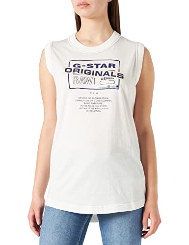 G-STAR RAW Damen Lash Originals Loose Tanktop, Weiß (milk D21216-4107-111), XXS von G-STAR RAW