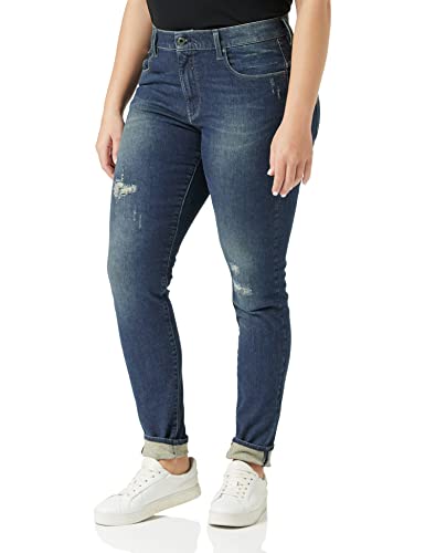 G-STAR RAW Damen Lhana Skinny Jeans, Blau (antique forest blue restored D19079-D188-D356), 28W / 28L von G-STAR RAW