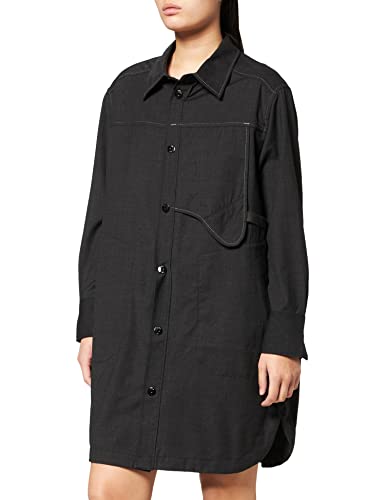 G-STAR RAW Damen Long Millery Overshirt, Mehrfarben (dk black htr D20558-C914-7293), S von G-STAR RAW