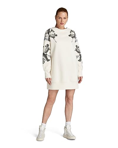 G-STAR RAW Damen Loose Graphic Sweat Dress r Long Sleeve, Beige (Eggnog D24549-D425-G076), XXS von G-STAR RAW