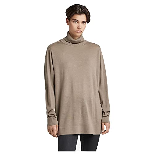 G-Star RAW Damen Loose Knitted Turtleneck Pullover, Beige (dk Lever D22502-B692-B416), L von G-STAR RAW