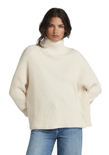 G-STAR RAW Damen Loose Turtle Knit, Beige (Eggnog D23976-D496-G076), L von G-STAR