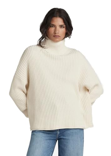 G-STAR RAW Damen Loose turtle knit, Beige (eggnog D23976-D496-G076), L von G-STAR RAW