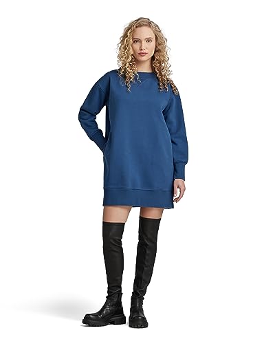 G-STAR RAW Damen Loose vintage sw dress r ls wmn, Blau (rank blue D23499-D425-868), S von G-STAR RAW