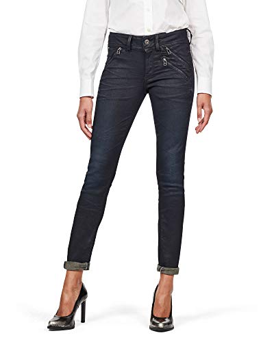 G-STAR RAW Damen Lynn Biker Mid Skinny Jeans, Blau (worn in tidal cobler D15318-8968-A937), 24W / 30L von G-STAR RAW