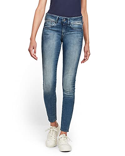 G-STAR RAW Damen Lynn Mid Skinny Jeans, Blau (antic blue D06746-8968-812), 24W / 34L von G-STAR RAW