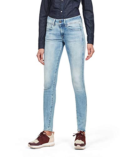 G-STAR RAW Damen Lynn Mid Skinny Jeans, Blau (sun faded blue D06746-8968-A587), 23W / 36L von G-STAR RAW