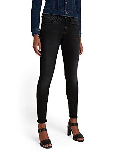 G-STAR RAW Damen Lynn Mid Super Skinny Jeans, Grau (dusty grey D15266-B732-A799), 23W / 34L von G-STAR RAW