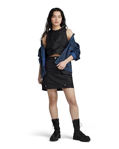 G-STAR RAW Damen MA-1 Cropped Sleeveless Hemd, Schwarz (dk black D23598-C143-6484), XS von G-STAR RAW