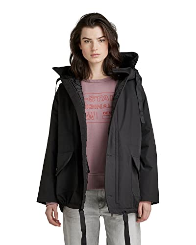 G-STAR RAW Damen Mid Parka, Schwarz (dk black D22024-A281-6484), XXS von G-STAR RAW