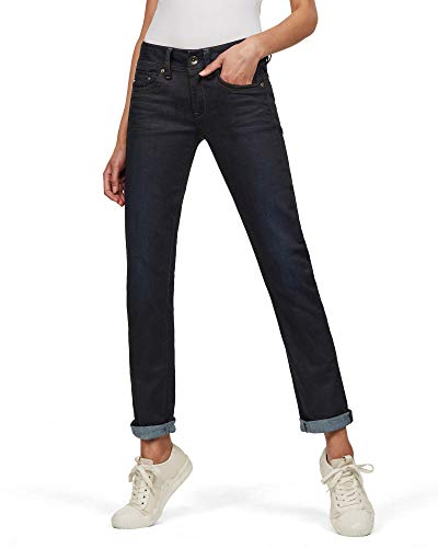 G-STAR RAW Damen Midge Saddle Straight Jeans, Blau (dk aged D07145-7209-89), 22W / 30L von G-STAR RAW