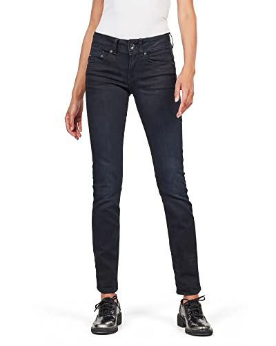 G-STAR RAW Damen Midge Saddle Straight Jeans, Blau (dk aged D07145-8971-89), 23W / 32L von G-STAR RAW