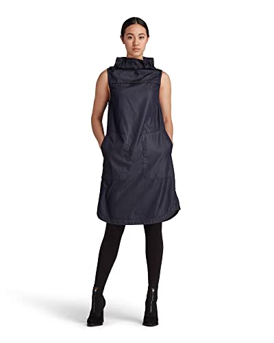 G-STAR RAW Damen Millery Mock Kleid, Blau (rinsed D20650-C907-082), S von G-STAR RAW