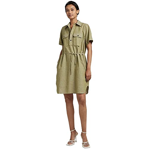 G-Star RAW Damen Millery Pockets Kleid, Mehrfarben (Avocado/Milk D22858-D123-D857), S von G-STAR RAW