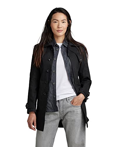 G-STAR RAW Damen Minor Trenchcoat, Schwarz (dk black D22991-D389-6484), XXS von G-STAR RAW