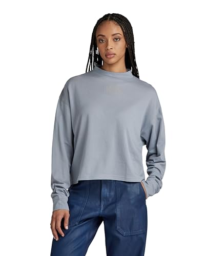 G-Star RAW Damen Mock Graphic Loose Top, Grau (dim Grey D23868-C954-3885), XL von G-STAR