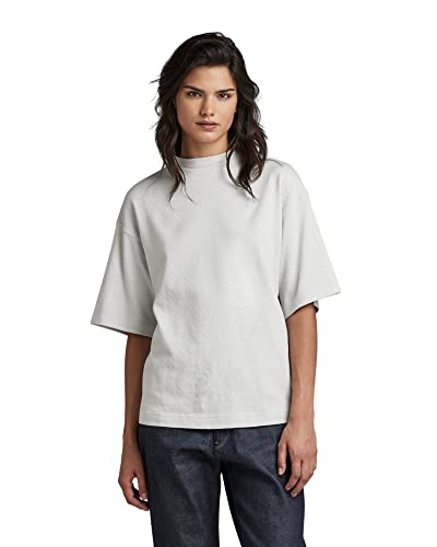 G-STAR RAW Damen Mock Neck Loose Top, Grau (oyster mushroom D22760-D269-D607), L von G-STAR RAW