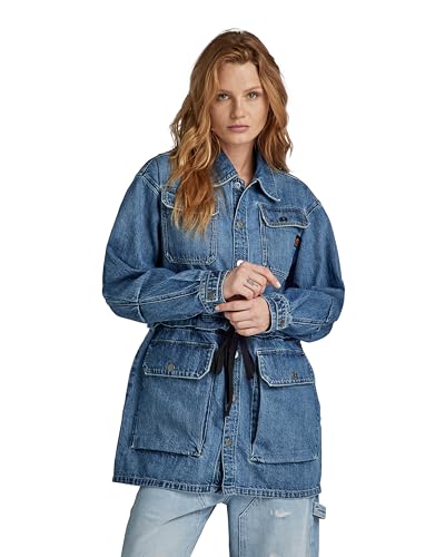 G-STAR RAW Damen Modular Utility Jacke, Blau (faded cliffside blue D24346-D536-G326), M von G-Star RAW