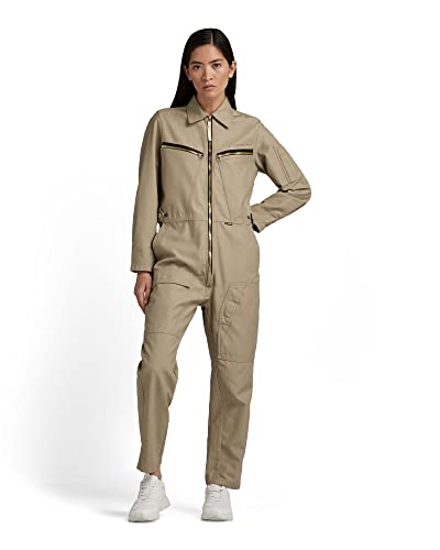 G-STAR RAW Damen Multi Zip Jumpsuit 2.0, Beige (tree house D21029-C960-C941), S von G-STAR RAW